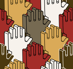 Cartoon Hands Reaching Up